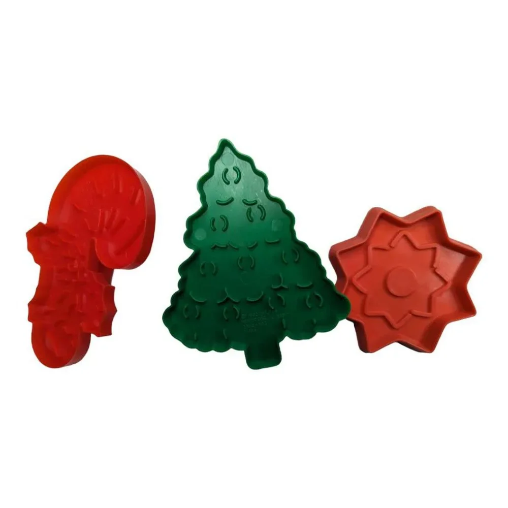 Vintage 1992 Wilton Red & Green Plastic Christmas Cookie Cutters- 20 Pieces